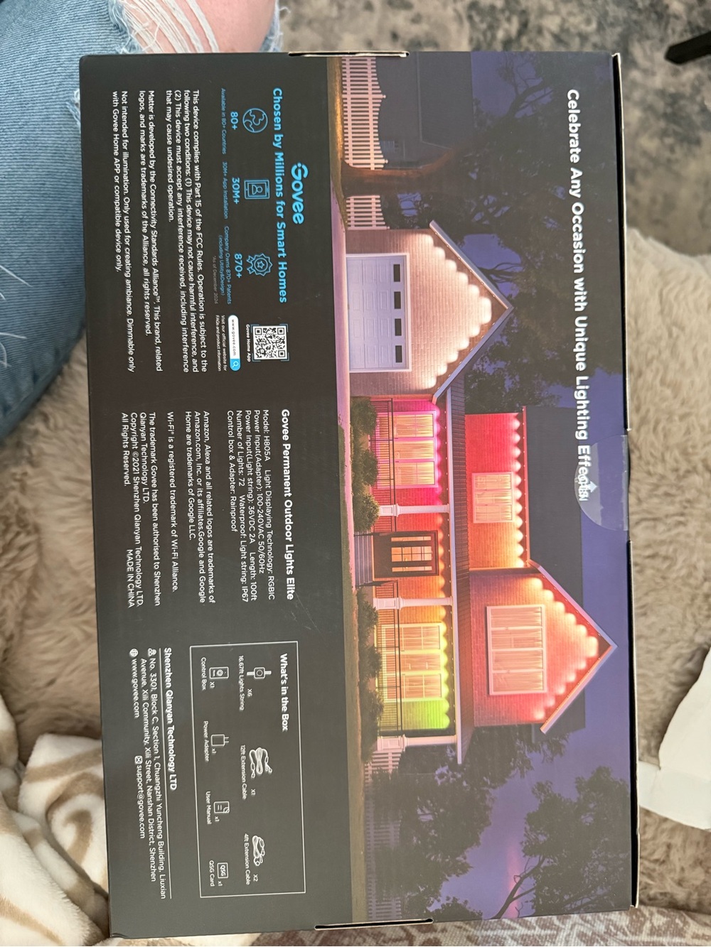 Govee Permanent Outdoor Lights Elite - Black - Wi‑Fi RGBIC LED NWT- sealed - Picture 2 of 3